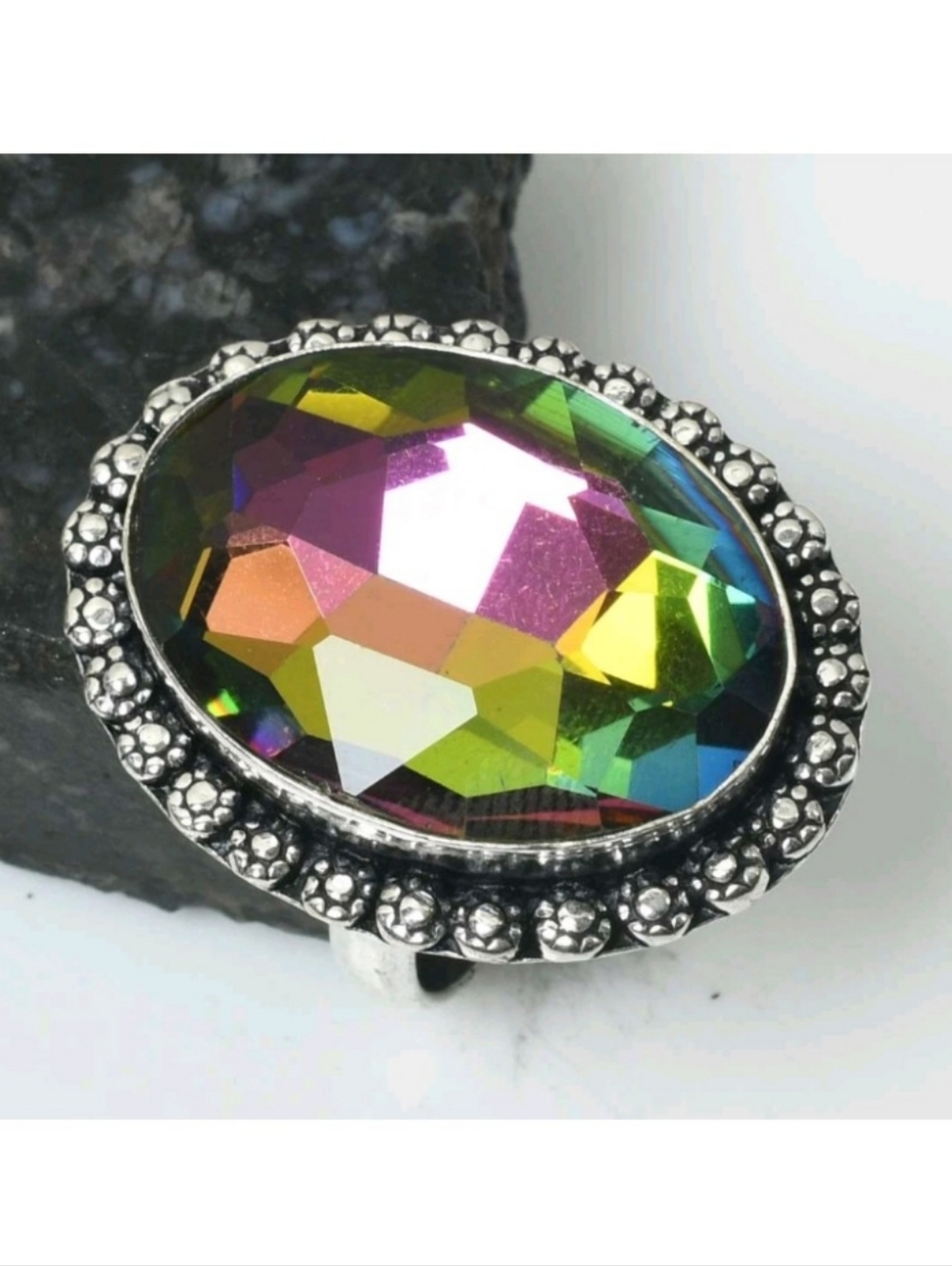 Mystic Topaz Gemstone Jewelry 925 Sterling Silver Handmade Ring
